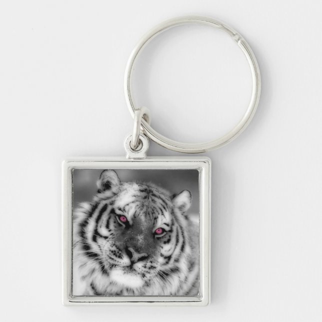 Pink Eyed Tiger Key Ring (Front)