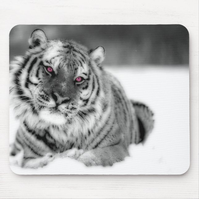 Pink Eyed Tiger Mouse Mat (Front)