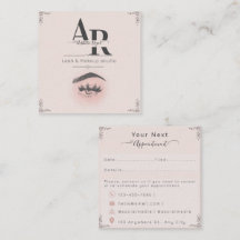 Pink Eyelash Salon Appointment Card