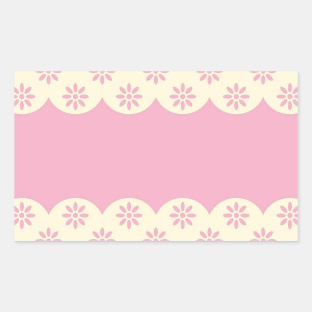 Pink  Eyelet Background Rectangle Sticker (Front)