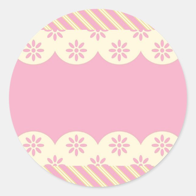 Pink  Eyelet  Background Round Sticker (Front)