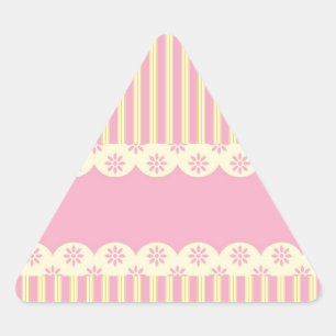 Pink  Eyelet Background Triangle Sticker