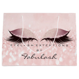 Pink Eyes Lashes Blush Makeup Glitter Bridal Large Gift Bag