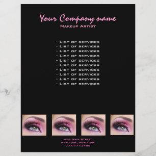 Pink Eyeshadow long lashes eyemakeup artist flyer