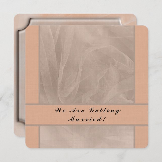 Pink fabric textured print invitation (Front/Back)