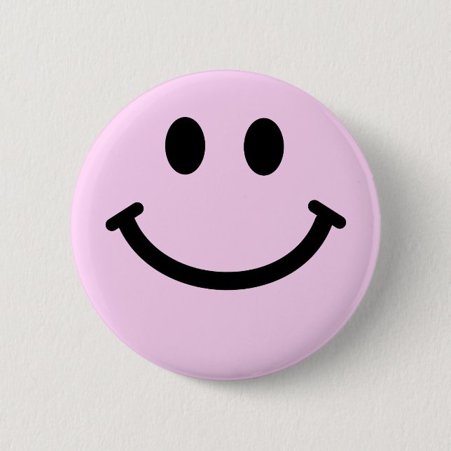 Pink face 6 cm round badge (Front)