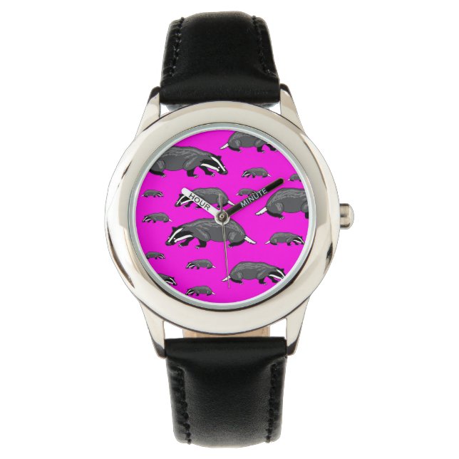 Pink Face Badger Watch (Front)