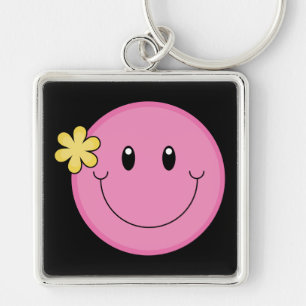 Pink Face Key Ring