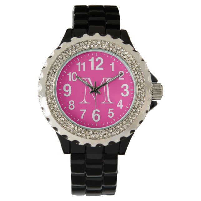 Pink Face Watches for Women with Large Numbers (Front)