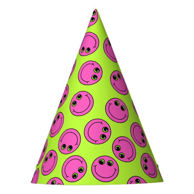 Pink Faces Party Hat (Front)