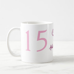 Pink fairy 15th birthday simple moder quinceanera coffee mug