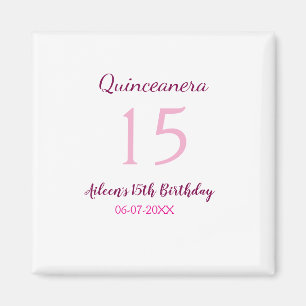 Pink fairy 15th birthday simple moder quinceanera  magnet