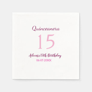 Pink fairy 15th birthday simple moder quinceanera  napkin
