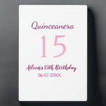 Pink fairy 15th birthday simple moder quinceanera  plaque<br><div class="desc">girly design</div>
