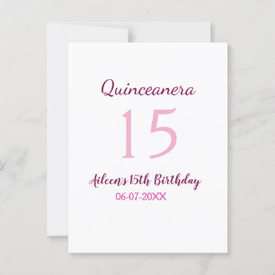 Pink fairy 15th birthday simple moder quinceanera  postcard