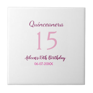 Pink fairy 15th birthday simple moder quinceanera  tile