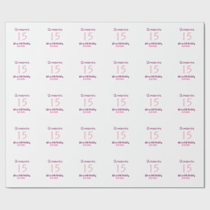 Pink fairy 15th birthday simple moder quinceanera wrapping paper