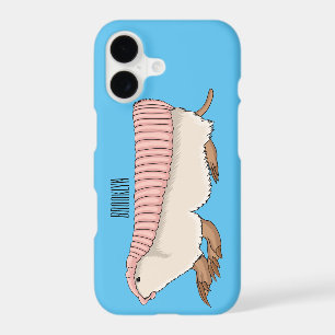 Pink fairy armadillo cartoon illustration