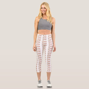 Pink fairy armadillo cartoon illustration capri leggings