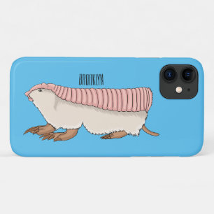 Pink fairy armadillo cartoon illustration iPhone 11 case