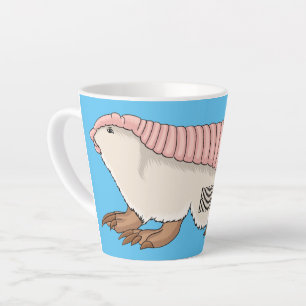 Pink fairy armadillo cartoon illustration latte mug