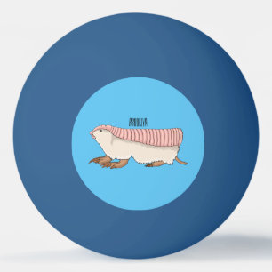 Pink fairy armadillo cartoon illustration ping pong ball