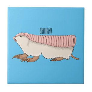 Pink fairy armadillo cartoon illustration tile