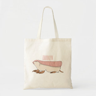Pink fairy armadillo cartoon illustration tote bag