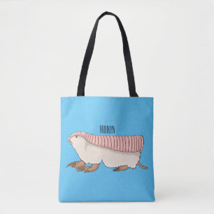 Pink fairy armadillo cartoon illustration tote bag