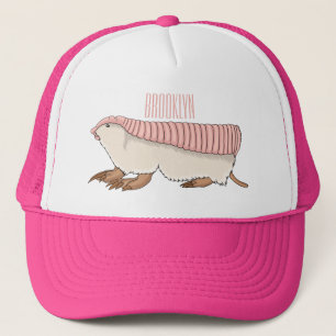 Pink fairy armadillo cartoon illustration  trucker hat