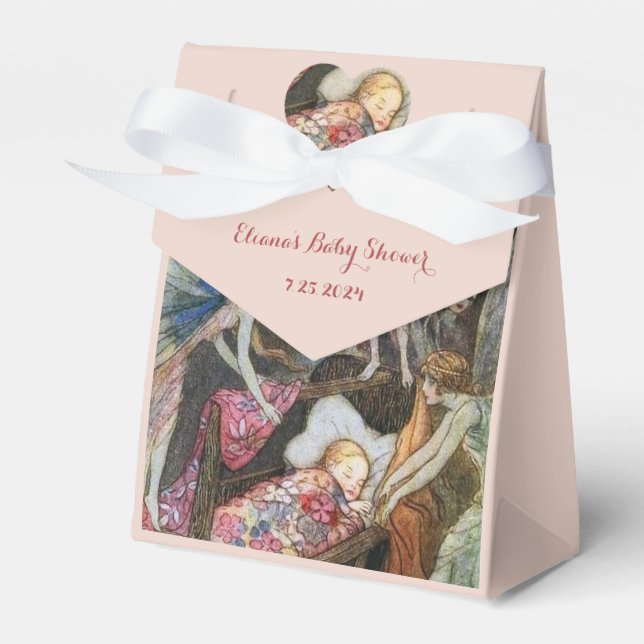 Pink Fairy Baby Blessings Baby Shower Favour Box (Front Side)