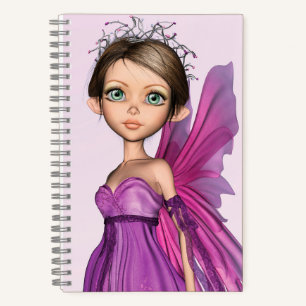 Pink Fairy Big Eyes Fantasy Portrait Notebook