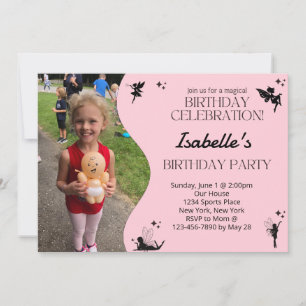 Pink Fairy Birthday Party Invitation