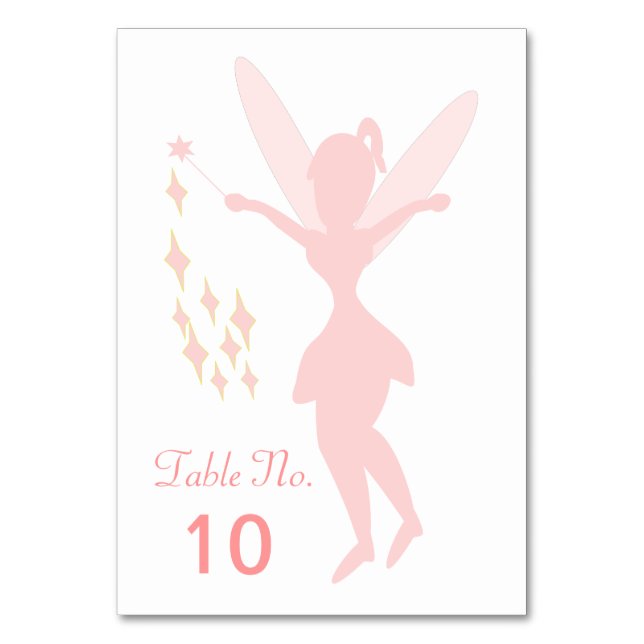 Pink Fairy Design Table Number (Front)