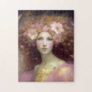 Pink Fairy Fantasy Art Jigsaw Puzzle