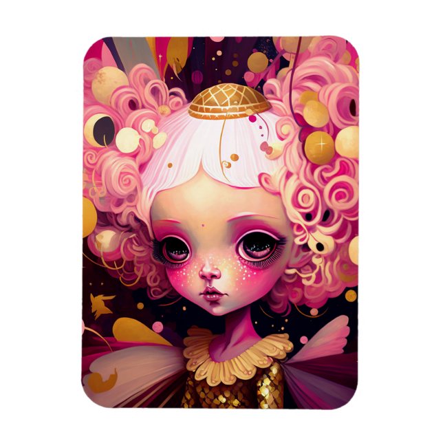 Pink Fairy Fantasy Art Magnet (Vertical)