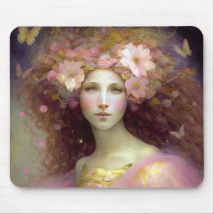 Pink Fairy Fantasy Art Mouse Mat