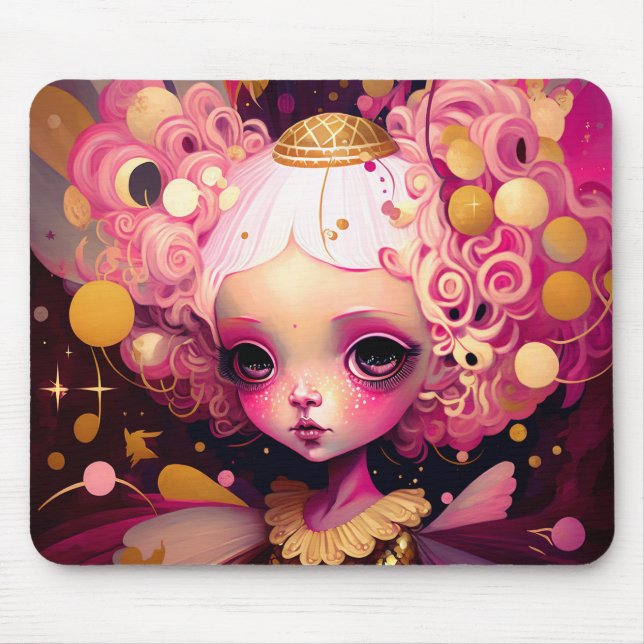Pink Fairy Fantasy Art Mouse Mat (Front)