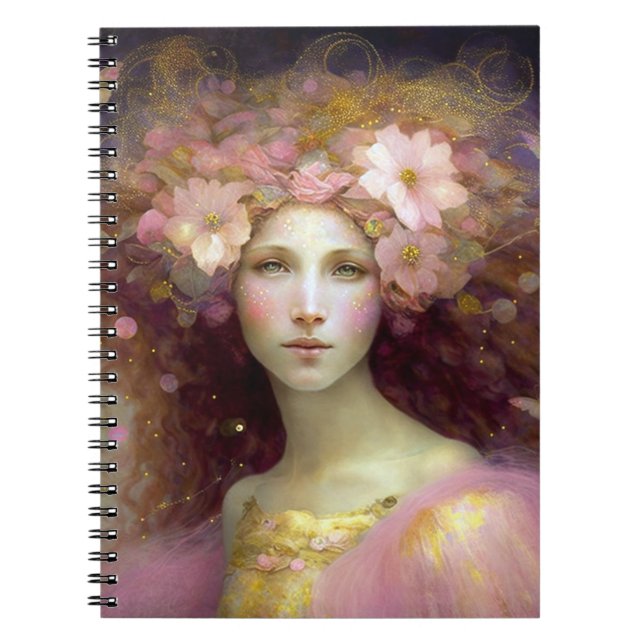 Pink Fairy Fantasy Art Notebook (Front)