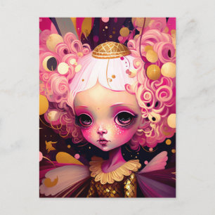 Pink Fairy Fantasy Art Postcard