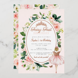 Pink Fairy First 1st Birthday Rose Gold