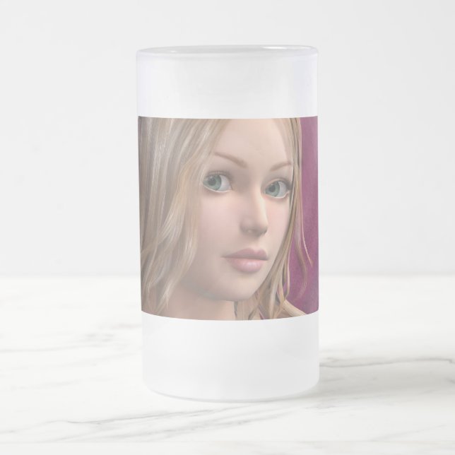 Pink Fairy Frosted Glass Beer Mug (Center)