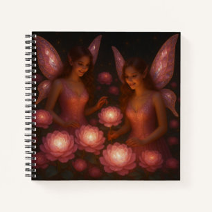 Pink Fairy Gift Romantic Fantasy Floral Notebook