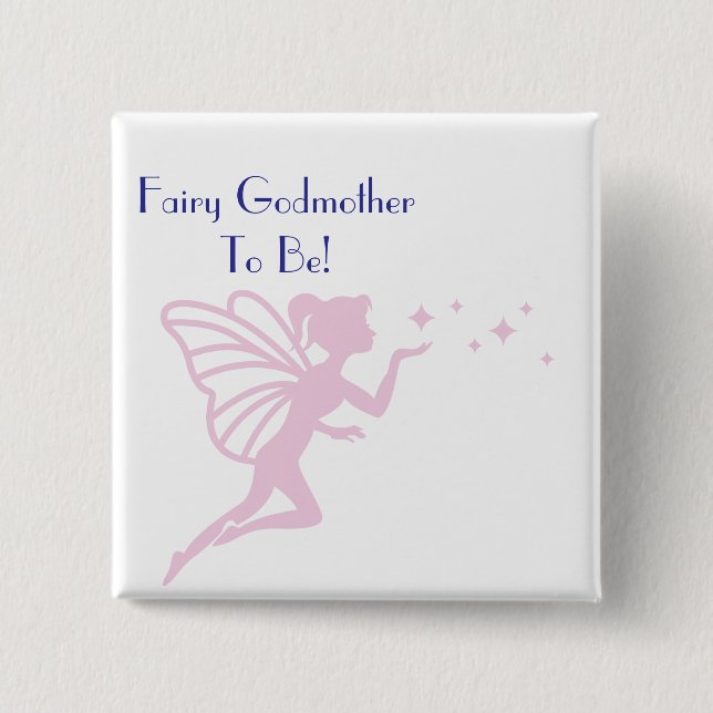 Pink Fairy Godmother to be 15 Cm Square Badge (Front)