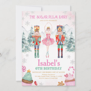 Pink Fairy Nutcracker Birthday Winter Invitation