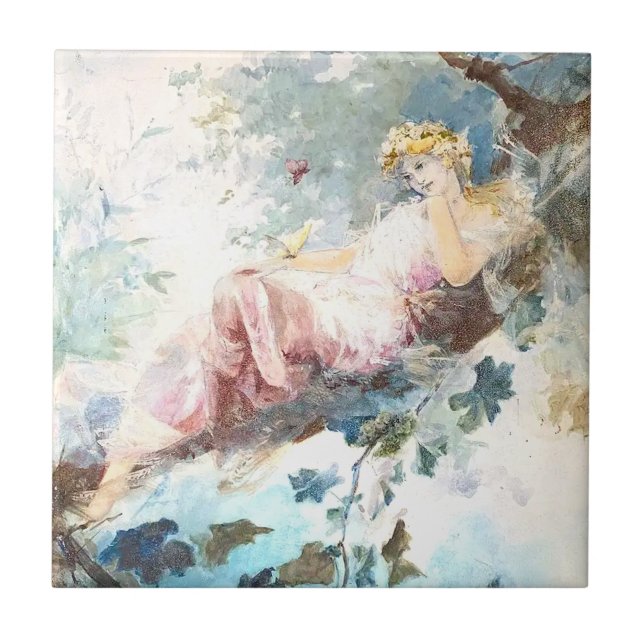 Pink Fairy of the Butterflies Tile (Front)
