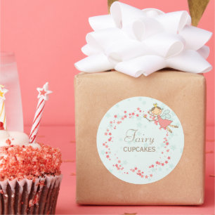 Pink Fairy Princess Girl's Birthday Party Favour Classic Round Sticker