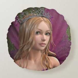 Pink Fairy Round Cushion