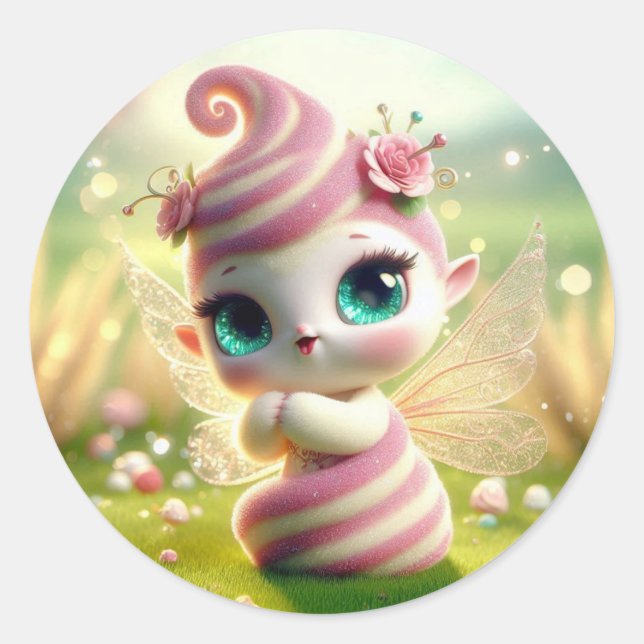 Pink Fairy Sugar Classic Round Sticker (Front)