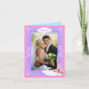 Pink Fairy Tale Multi Photo Thank You Note Card